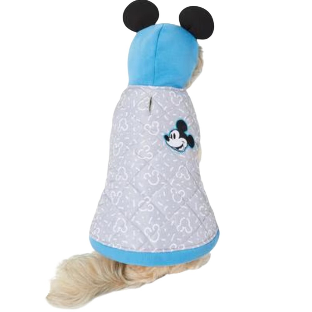 Disney Chewy Mickey Mouse Pet‎ Puffer Coat Gray Blue XL Dog Jacket SKU 264611